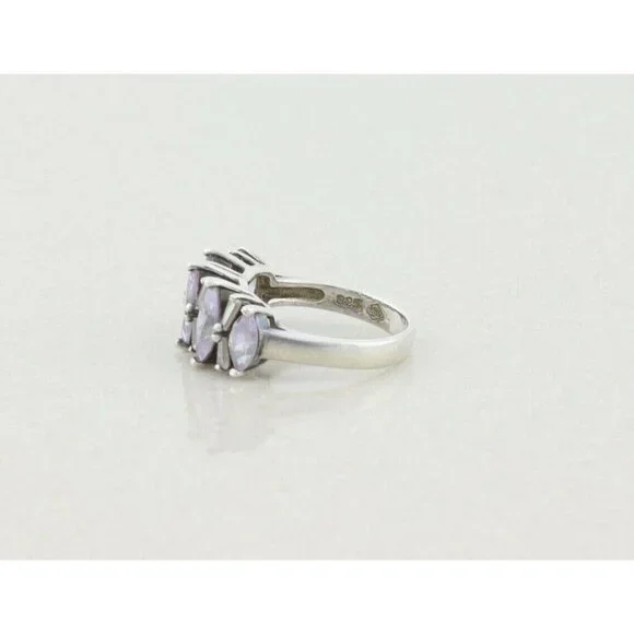 Sterling Silver Purple and White CZ Ring Size 7 1/4 - Picture 8 of 8